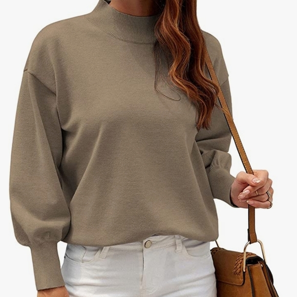 Mock Neck casual Batwing Long Sleeve - Picture 2 of 6